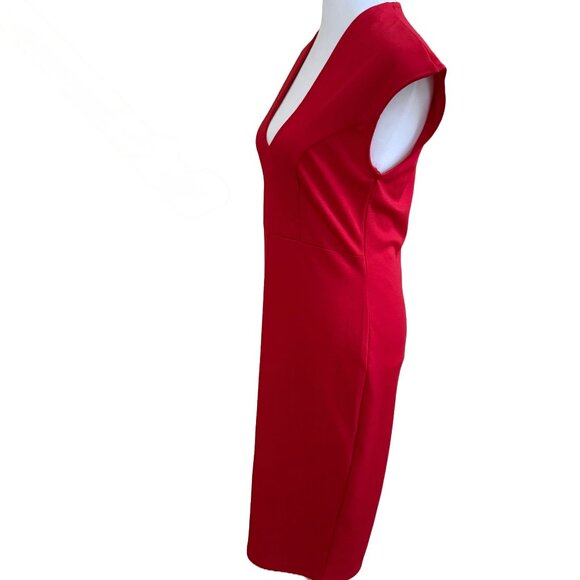 D.N.A. Couture Women's Fit and Flare Red Dress - Picture 4 of 5